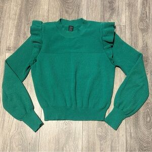 SHEIN Green Ruffled Women's Sweater